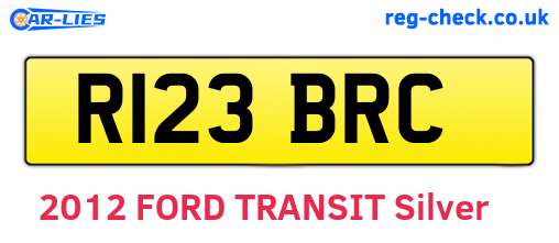 R123BRC are the vehicle registration plates.