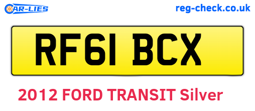 RF61BCX are the vehicle registration plates.