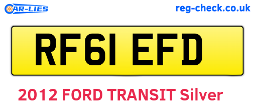 RF61EFD are the vehicle registration plates.