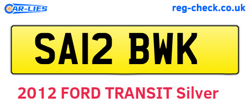 SA12BWK are the vehicle registration plates.