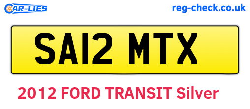 SA12MTX are the vehicle registration plates.