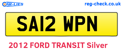 SA12WPN are the vehicle registration plates.