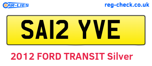 SA12YVE are the vehicle registration plates.