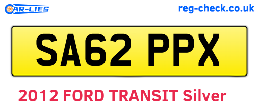 SA62PPX are the vehicle registration plates.
