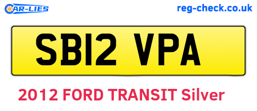 SB12VPA are the vehicle registration plates.