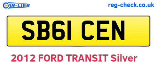 SB61CEN are the vehicle registration plates.