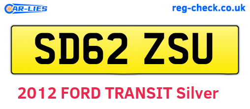 SD62ZSU are the vehicle registration plates.