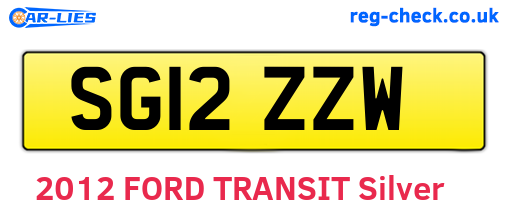 SG12ZZW are the vehicle registration plates.