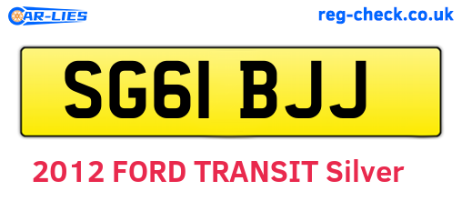 SG61BJJ are the vehicle registration plates.
