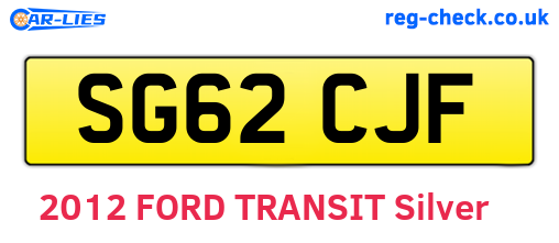 SG62CJF are the vehicle registration plates.
