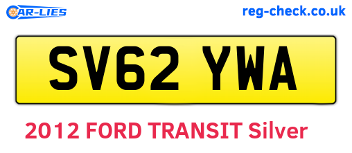 SV62YWA are the vehicle registration plates.