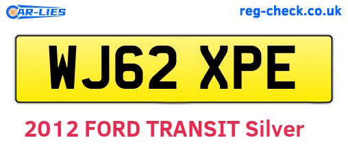 WJ62XPE are the vehicle registration plates.