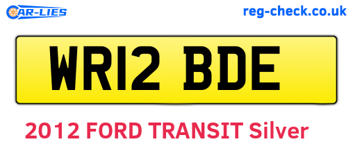 WR12BDE are the vehicle registration plates.