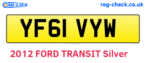YF61VYW are the vehicle registration plates.