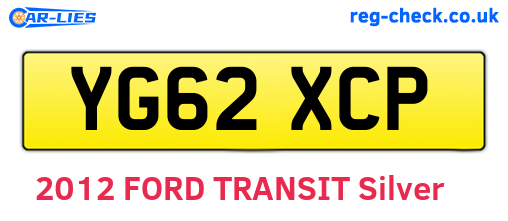 YG62XCP are the vehicle registration plates.