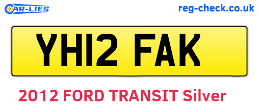 YH12FAK are the vehicle registration plates.