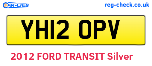 YH12OPV are the vehicle registration plates.