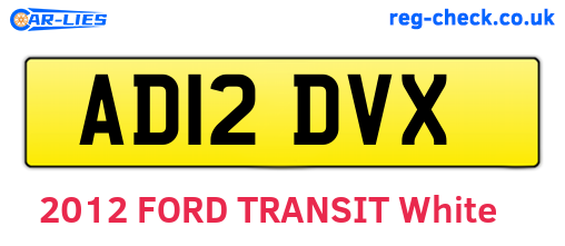 AD12DVX are the vehicle registration plates.