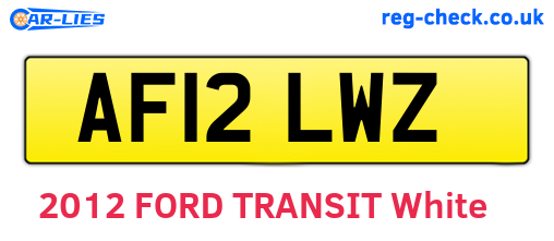 AF12LWZ are the vehicle registration plates.