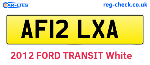 AF12LXA are the vehicle registration plates.