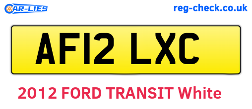 AF12LXC are the vehicle registration plates.