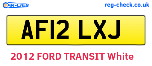 AF12LXJ are the vehicle registration plates.