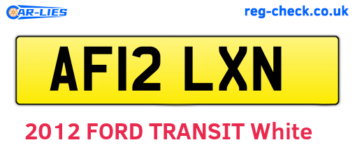 AF12LXN are the vehicle registration plates.