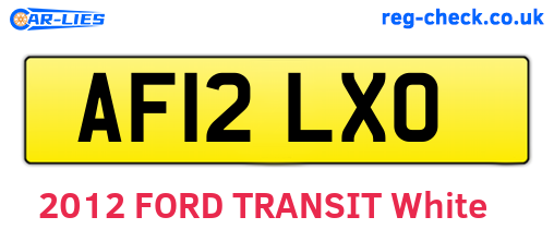 AF12LXO are the vehicle registration plates.