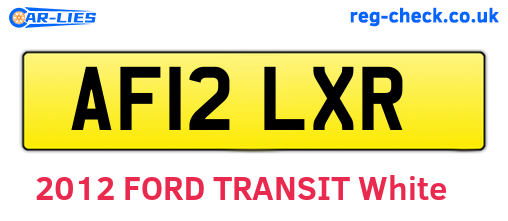 AF12LXR are the vehicle registration plates.
