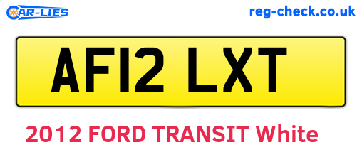 AF12LXT are the vehicle registration plates.