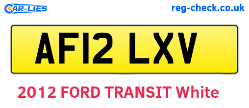 AF12LXV are the vehicle registration plates.