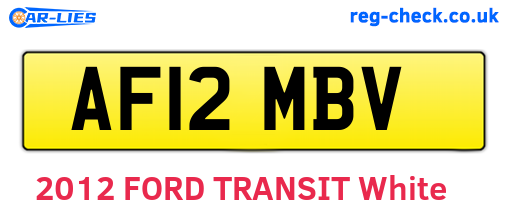 AF12MBV are the vehicle registration plates.