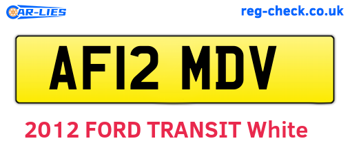 AF12MDV are the vehicle registration plates.