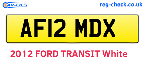 AF12MDX are the vehicle registration plates.