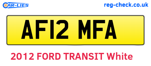 AF12MFA are the vehicle registration plates.