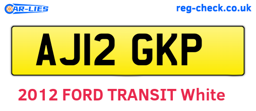 AJ12GKP are the vehicle registration plates.