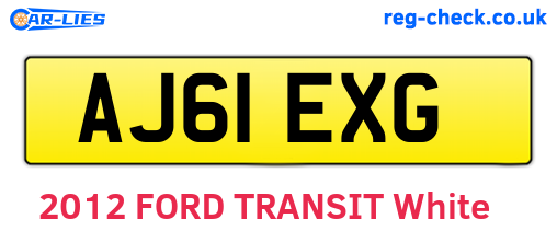 AJ61EXG are the vehicle registration plates.