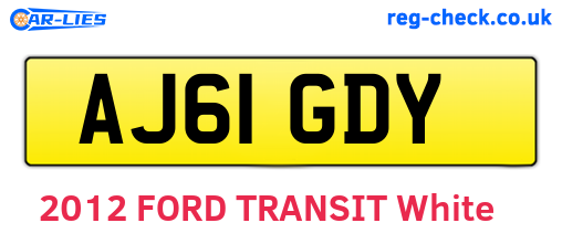 AJ61GDY are the vehicle registration plates.