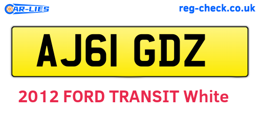 AJ61GDZ are the vehicle registration plates.