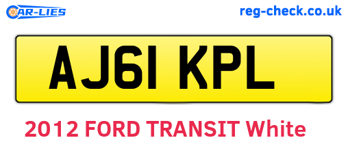 AJ61KPL are the vehicle registration plates.