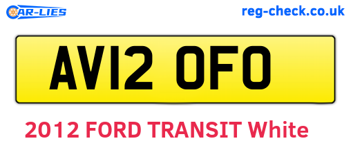AV12OFO are the vehicle registration plates.