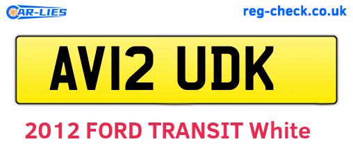 AV12UDK are the vehicle registration plates.