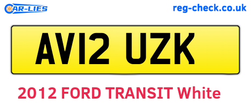 AV12UZK are the vehicle registration plates.