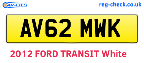 AV62MWK are the vehicle registration plates.