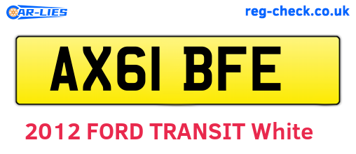AX61BFE are the vehicle registration plates.