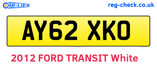 AY62XKO are the vehicle registration plates.