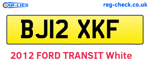 BJ12XKF are the vehicle registration plates.