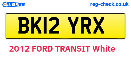 BK12YRX are the vehicle registration plates.