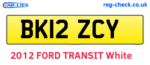 BK12ZCY are the vehicle registration plates.