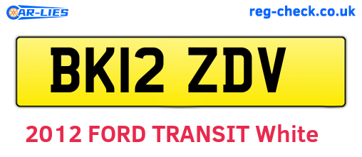 BK12ZDV are the vehicle registration plates.